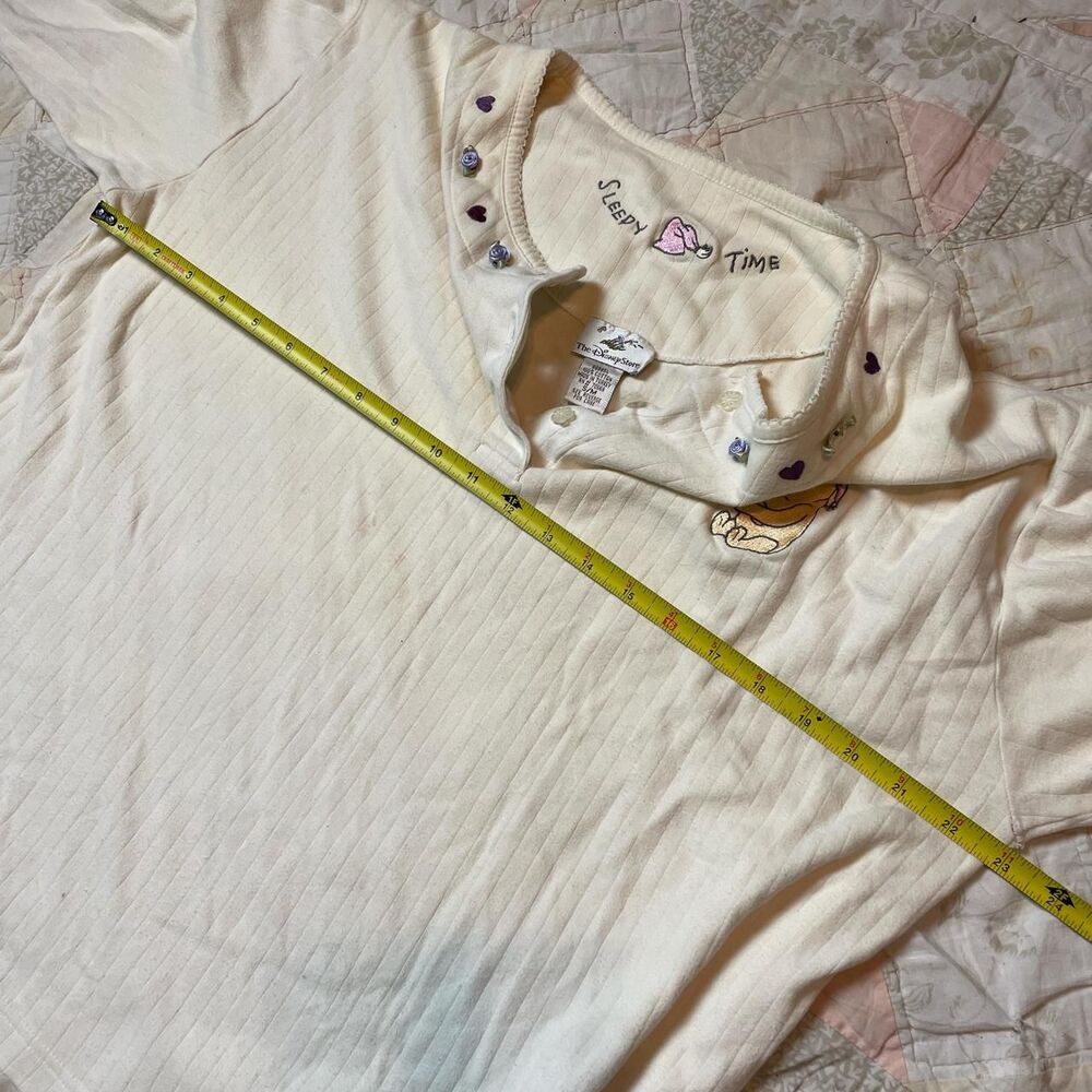 disney vintage 90s purple rosette embroidered cream winnie the pooh pajama set - Picture 4 of 8